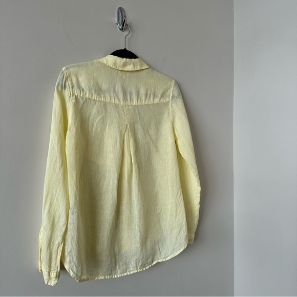 ANTHROPOLOGIE-CLOTH & Stone Sunshine Yellow 100% Linen Button Down - Picture 4 of 9